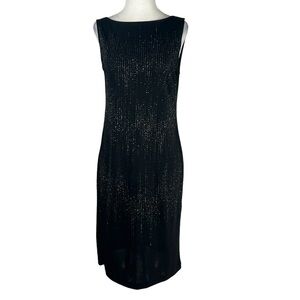 CLASSICS BY CAROL ANDERSON EVENING/COCKTAIL‎  SHEATH BLACK GLITTERY PETITE DRESS